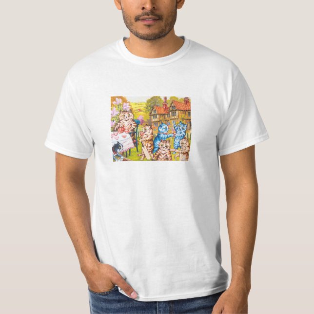 Camiseta O Colorir Psicodélico Cats Louis Wain (Frente)