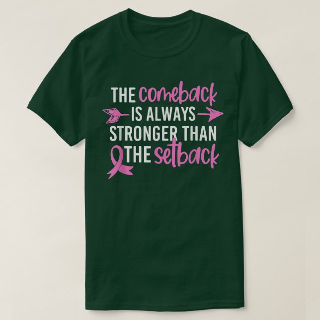 Camiseta O Comeback da Consciência do Cancer da Mama É Mais (Frente do Design)
