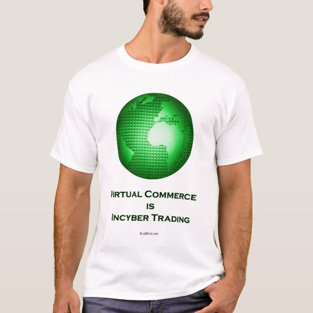 Camiseta O comércio virtual é troca de Incyber (Frente)