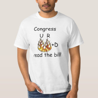 Camiseta O congresso, U R ateado fogo, leu a conta!