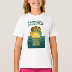 CAMISETA "O CONHECIMENTO DISPÕE DO MEDO" / "IGNORÂNCIA REPR