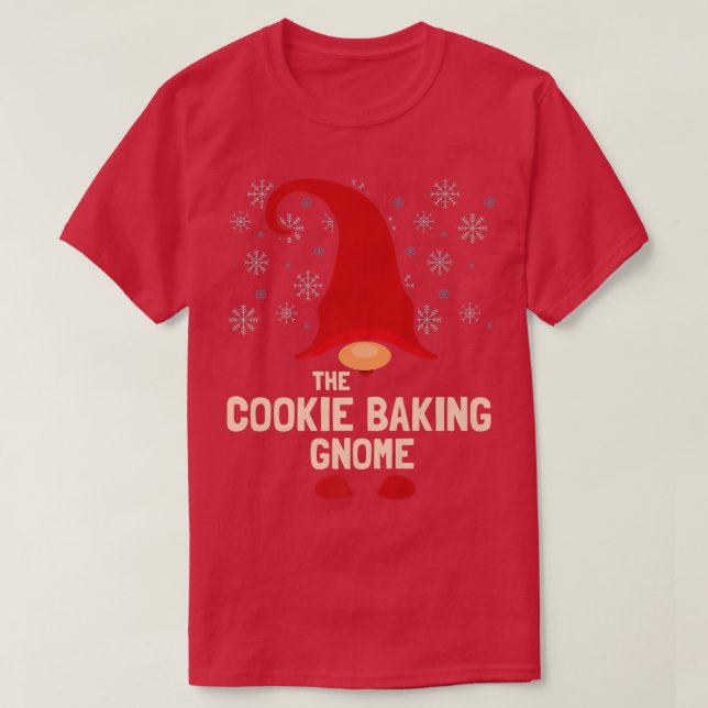 Camiseta O Cookie Baking Gnomo da Família de Natal (Frente do Design)