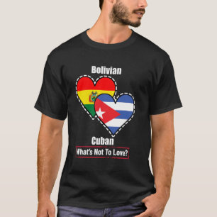 Camiseta O Coração Boliviano Cubano Flags O Que Não É Amar