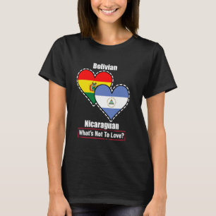 Camiseta O Coração Boliviano Nicarágua Flags O Que Não Amar