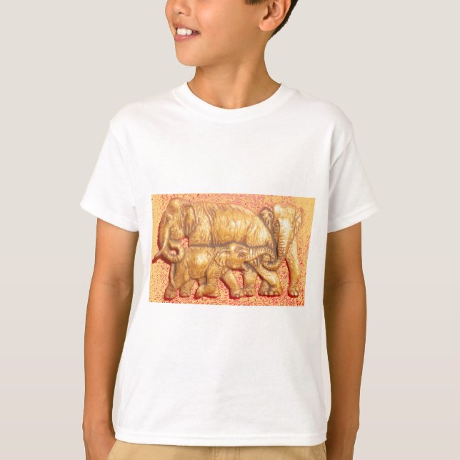 Camiseta O Coração da Herda: Retrato da Família Elefante (Frente)