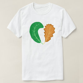 Camiseta O Coração da Natureza Folhas Verdes e Marrons