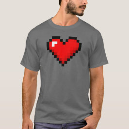 Camiseta O coração de 8 bits dos homens: T-shirt retro