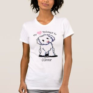 Camiseta O CORAÇÃO de de Tulear MEU do algodão PERTENCE