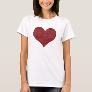 Camiseta O coração dos namorados vermelhos à moda do bri