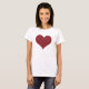 Camiseta O coração dos namorados vermelhos à moda do brilho (Frente Completa)