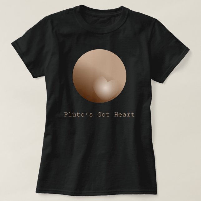 Camiseta O coração obtido de Pluto (Frente do Design)
