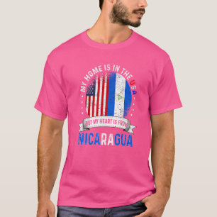 Camiseta O Coração Patriótico Americano Nicarágua é da Nica
