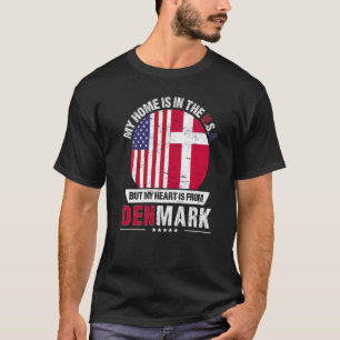 Camiseta O Coração Patriótico Dinamarquês Americano É Da Di
