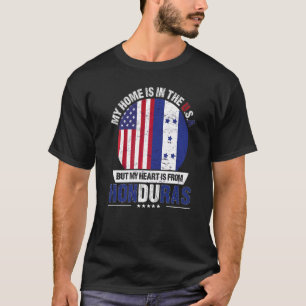 Camiseta O Coração Patriótico Hondurenho Americano É De Hon