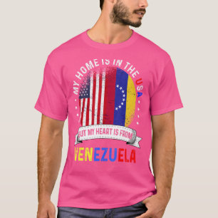 Camiseta O Coração Patriótico Venezuelano Americano É Da Ve