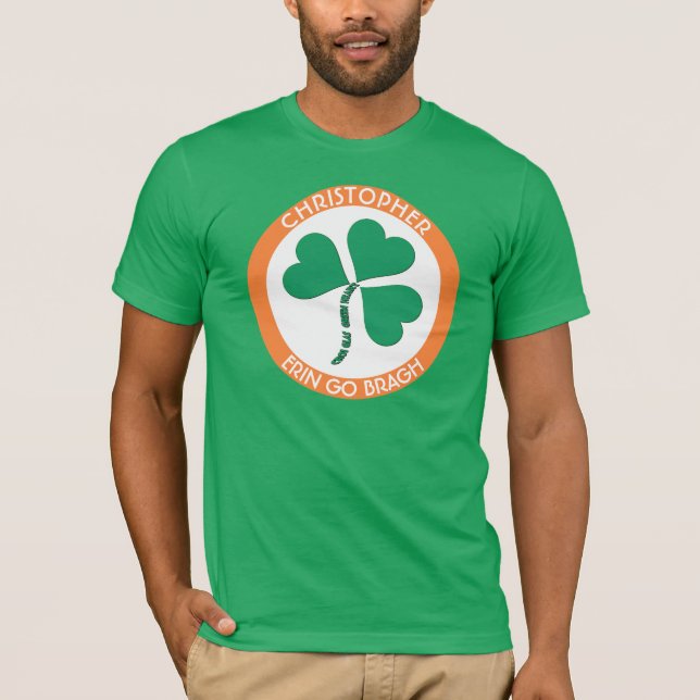 Camiseta O coração verde irlandês Erin vai Bragh Ireland (Frente)