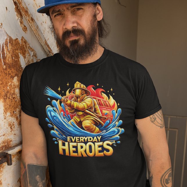 Camiseta O Corajoso Bombeiro Batendo o Blaze (Criador carregado)