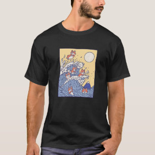 Camiseta O Corgi da Onda de Surf Kanagawa Grande Onda Corgi