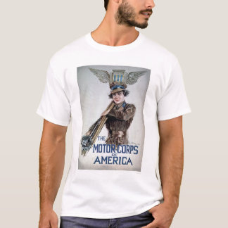 Camiseta O corpo de América - jovem mulher do motor