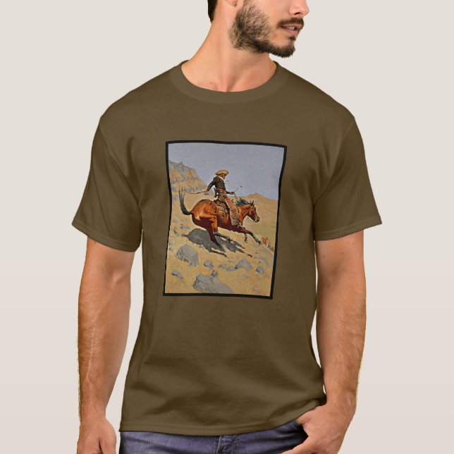 Camiseta O Cowboy de Frederic Remington (Frente)