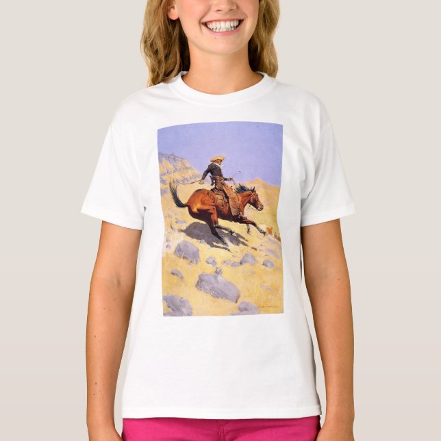 Camiseta O Cowboy (por Frederic Remington) (Frente)