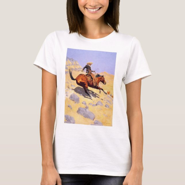 Camiseta O Cowboy (por Frederic Remington) (Frente)