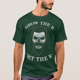 Camiseta O Crânio Da Barba Cresce O B Obtém O V 1