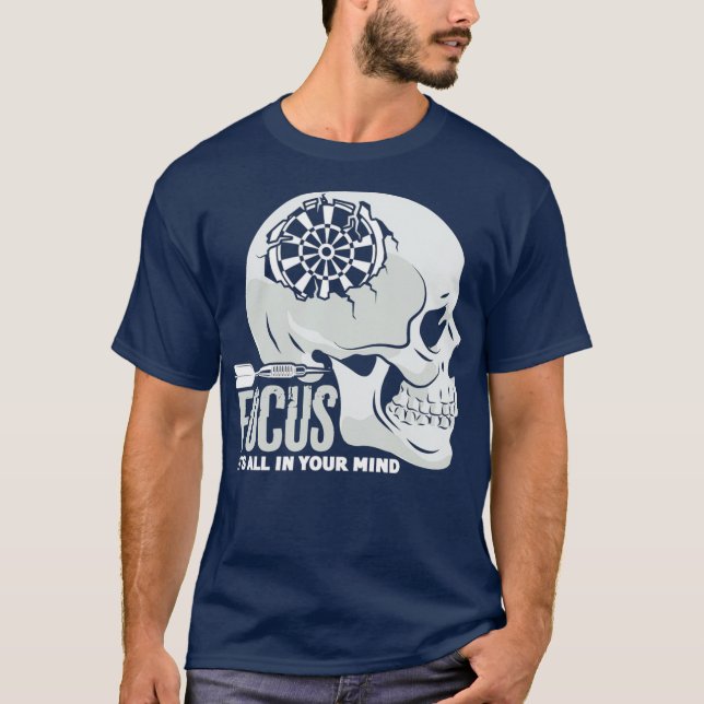 Camiseta O crânio da seta dardos foca tudo (Frente)
