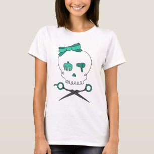 Camiseta O crânio do cabeleireiro & Scissor Crossbones -