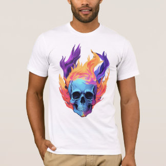 Camiseta O crânio em chamas