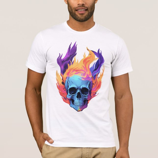 Camiseta O crânio em chamas (Frente)