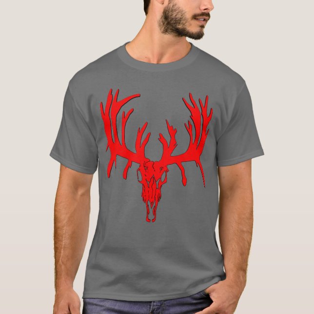 Camiseta O crânio vermelho personaliza (Frente)