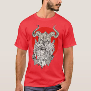 Camiseta O crânio viking I Walhalla motif para homens do no