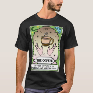 Camiseta O Crescente Da Placa De Leitura De Cafeína De Café