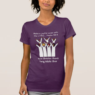 Camiseta O cristão faz um t-shirt alegre do coro do ruído
