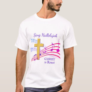 Camiseta O CRISTO HALLELUJAH É Páscoa DE RISEN