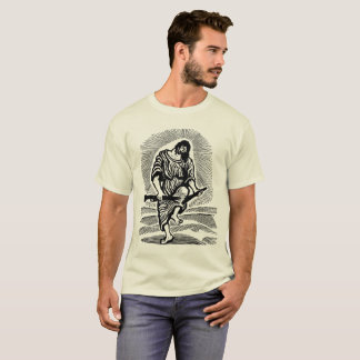 Camiseta O cristo quebra a arte do Woodcut da arma