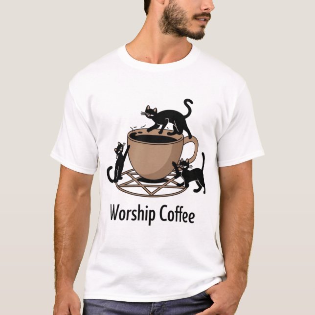 Camiseta O Culto de café, café Culto (Frente)