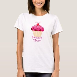 Camiseta O Cupcake da mãe mais doce do mundo
