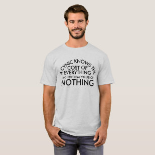 Camiseta O custo cínico de tudo menos o valor do nada