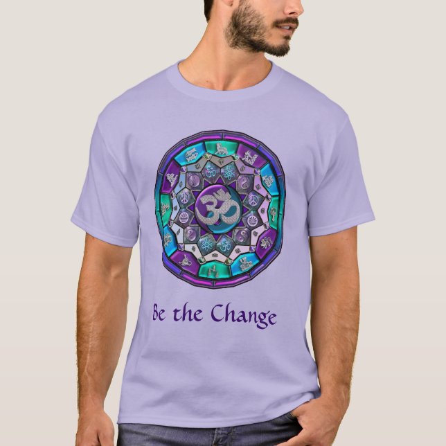 Camiseta O ~ da mandala da independência seja a mudança (Frente)