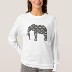 Camiseta O Damasco Elefante Teste padrão Parte superior da
