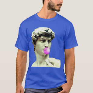 Camiseta O David Michelangelo mastigando estátua de goma e
