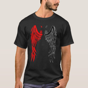 Camiseta O Demônio Asas Chifre Em Vermelho Do Demônio