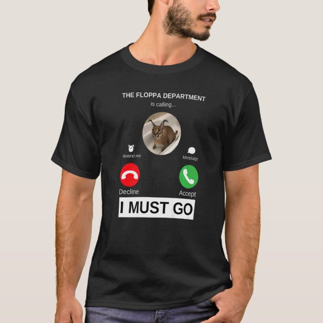 Camiseta O Departamento de Floppa chama Caracal Cat Meme (Frente)