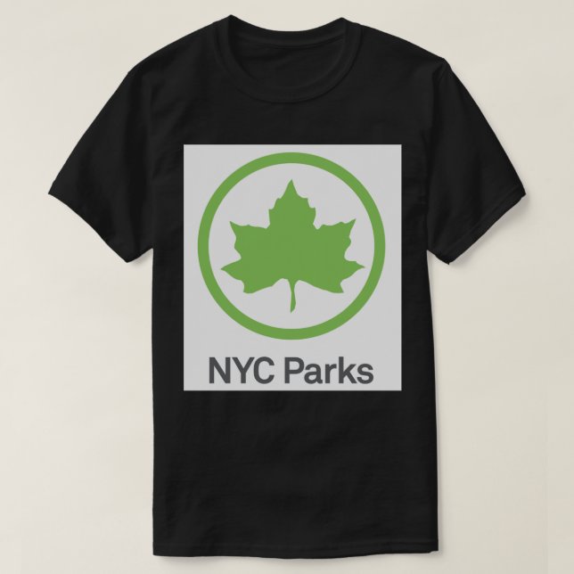 Camiseta O Departamento de Parques, NYC Sticker (Frente do Design)