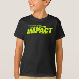 Camiseta O desenhar com impacto caçoa tshirt-escuro