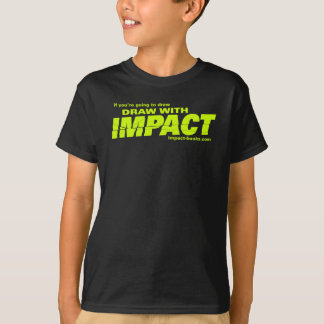 Camiseta O desenhar com impacto caçoa tshirt-escuro