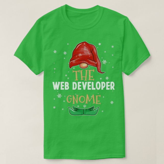 Camiseta O desenvolvedor de web Gnome Family Matching Chris (Frente do Design)