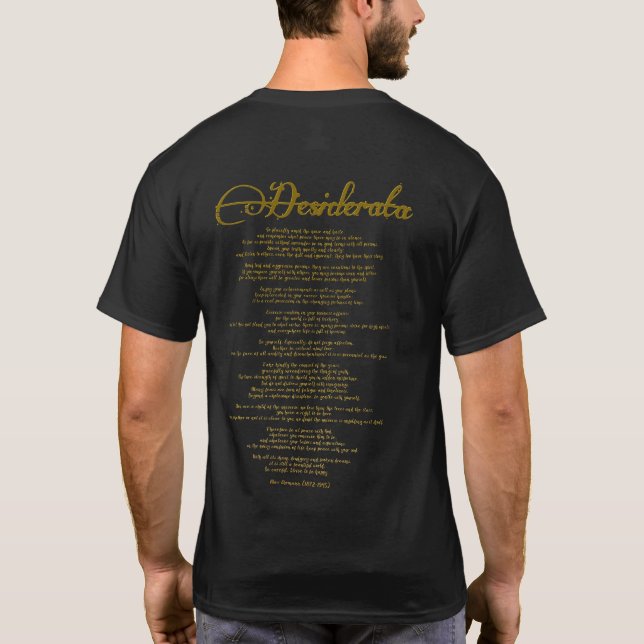 Camiseta O Desiderata "Coisas Desejadas" (Verso)